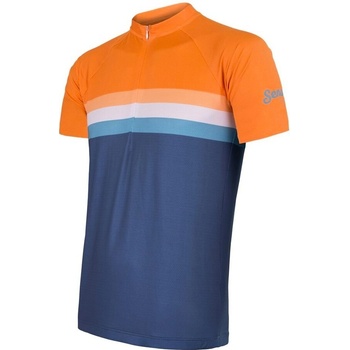 Sensor SUMMER STRIPE pánský krátky rukáv modrá/oranžová