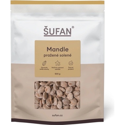 ŠUFAN Mandle pražené solené Španělsko 500 g