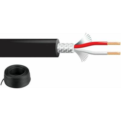 Monacor MLC-52/SW Top Quality, 2× 0,22 mm² 50 m, čierny