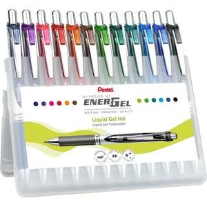 Pentel EnerGel XM BL77 gel pen with pressure mechanism, (12 pieces - assorted colors) - BL77-12 (BL77-12)