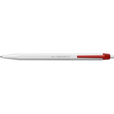 Caran d'Ache 825 ECO M 1mm červená náplň bílé tělo