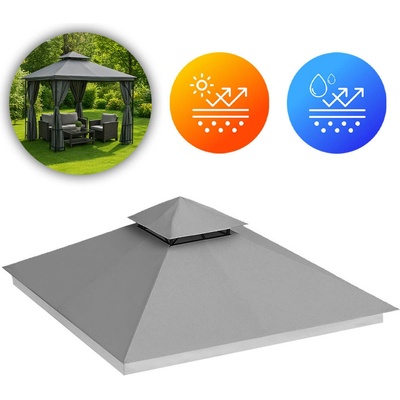 MultiGarden 1701-C3X3-GRAY ŠEDÁ Náhradní střecha pro zahradní altán 3x3 m s větracím otvorem