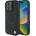 BMW Signature Leather Half Textured & Circle MagSafe калъф за iPhone 16 Pro - черен (3666339323424)