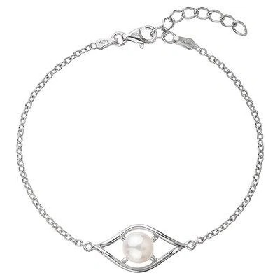 Pavona perlový náramek z pravou říční perlou v lístečku bílý 23017.1