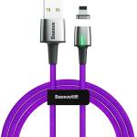 Baseus Кабел с магнитен конектор за Apple продукти с Lightning порт (200 см) - Baseus Zinc Magnetic USB Lightning Cable (CALXC-B05) (лилав) (CALXC-B05)