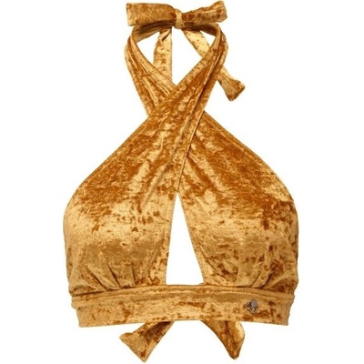 Goldbee Velvet Swimsuit Cross dámský vrchní díl plavek zlatá