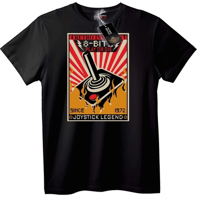 NOONEBRAND Тениска Ретро 8-битов джойстик легенда - XL, Black