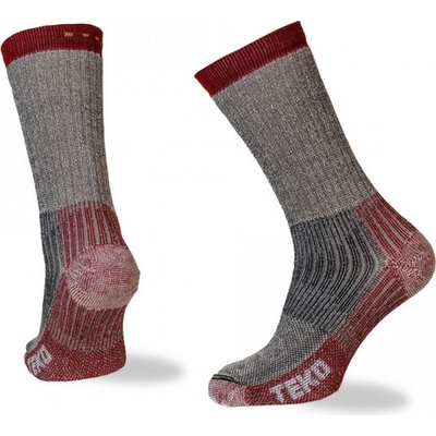 Teko Trekingové MERINO ponožky eco TREK 4.0 sivo-červené