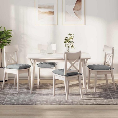 vidaXL Възглавници за седалки 4 pcs Светлосиво 40 x 40 x 6 cm текстил (42015146)