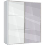 Bogdan Furniture G Гардероб с  лъзгащи врати и огледало Мебели Богдан, модел BM-Ava 41, бял гланц