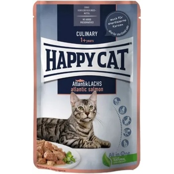 Image 1 of Happy Cat MIS Culinary Adult Atlantic Salmon - паучове за кастрирани котки, с атлантическа сьомга, 85 гр, Германия - 70618