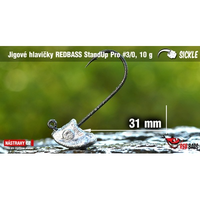 REDBASS Neváznoucí jigová hlava StandUp Pro Sickle vel.3 28 - 33mm 10g 5 ks
