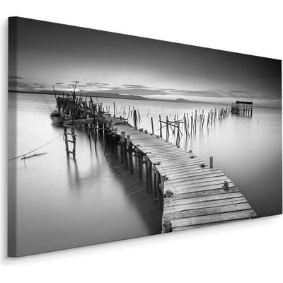Plátno Dřevěné molo v BW Varianta: 100x70