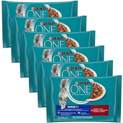 Purina ONE Senior hovädzie 24 x 85 g