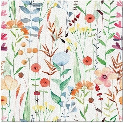 PAW Airlaid AAN007800 Watercolor Flowers servítka 40x40cm