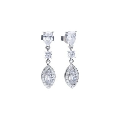 Diamonfire Luxusní stříbrné náušnice E5785