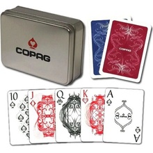 Copag Karty Poker Centennial Plastic Poker Regular Index Decks Red/Blue Tin Box