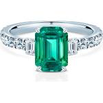 SAVICKI Пръстен Savicki: бяло злато, смарагд, диаманти