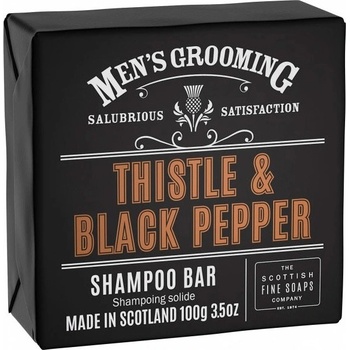 Scottish Fine Soaps Pánský tuhý šampon v plechu Černý pepř a ostropestřec 100 g