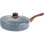 Voltz Тиган с капак Oliver Voltz Siena OV51319J28CD, 28 см, Дълбок, Мраморно покритие, Индукция, Сив (51319J28CD) - topmarket
