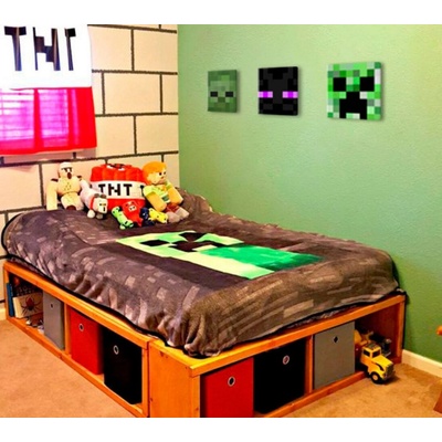 Malování z Minecraftu - Vybrané postavy na plátně - Creeper, Enderman, Zombie - 60x20 cm – Hledejceny.cz