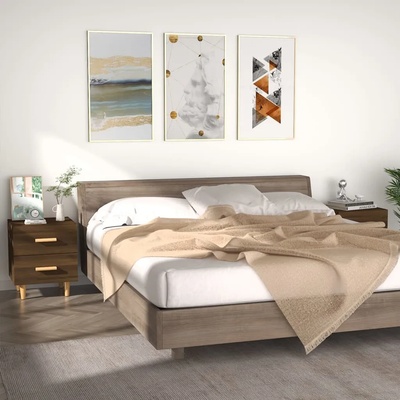 vidaXL Нощни шкафчета, 2 бр, кафяв дъб, 40x35x47, 5 см (817290)