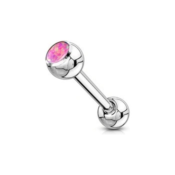 Šperky4U piercing do jazyka s opálem PJ0003-P