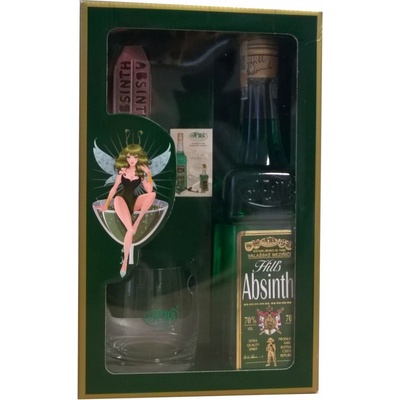 Hills Absinth dárkový 70% 0,7 l (dárkové balení 1 sklenička) – Zboží Dáma
