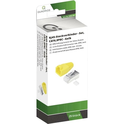Quadrios Sada konektorov RJ-45, CAT 6 1906C169 zástrčka, rovná Počet pólov 8P8C žltá 25 ks