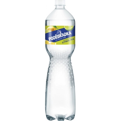 Poděbradka citrus mix jemně perlivá voda 6 x 1,5 l