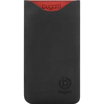 Bugatti Кожен калъф (естествена кожа) за Samsung Galaxy S5, Samsung Galaxy S5 Neo, Nokia Lumia 1020, Sony Xperia Z, M2 - Bugatti Skinny 2XL Glowing Coal (черен)
