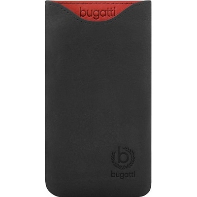 Bugatti Кожен калъф (естествена кожа) за Samsung Galaxy S5, Samsung Galaxy S5 Neo, Nokia Lumia 1020, Sony Xperia Z, M2 - Bugatti Skinny 2XL Glowing Coal (черен)