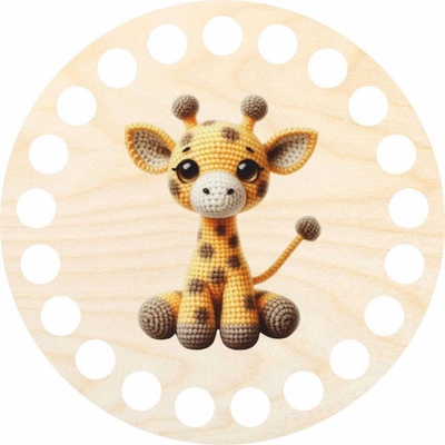 Woody Crafts Podtácek, kruh 10 cm, Háčkovaná žirafa
