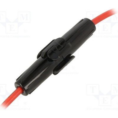 OPTIFUSE LPA-08B-14R Zásuvka; 6,3x32mm; Imax: 20A; Kontakty: mosaz; Výv: vodiče; 14AWG