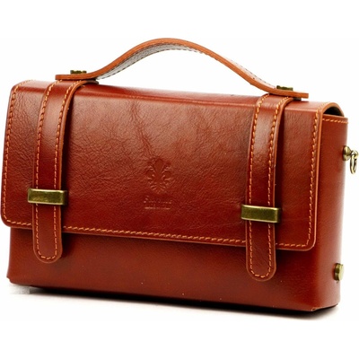 Dámska kožená hnedá crossbody kabelka na rameno Florence 73