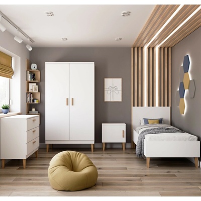 Kocot Kids Dětský pokoj Kubi bílý postel 180 x 80 cm Matrace PUR