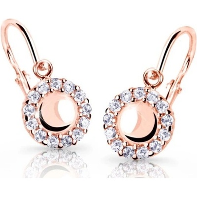 Cutie Diamonds blyštivé detské náušnice z ružového zlata s briliantmi DC2750-10-10-X-4