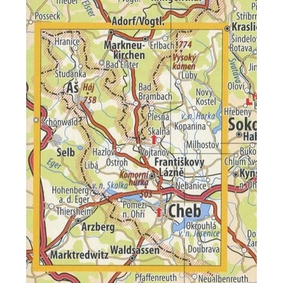 KČT 01 Ašsko a Chebsko - nástěnná turistická mapa 60 x 90 cm Varianta: bez rámu v tubusu, Provedení: laminovaná mapa v lištách