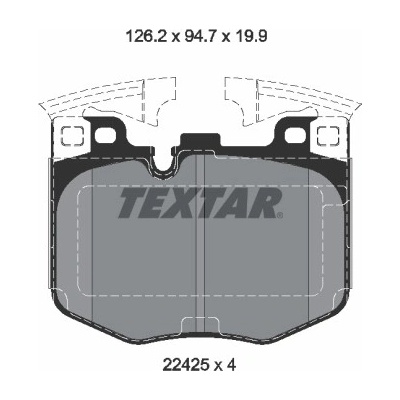 TEXTAR Sada brzdových destiček, kotoučová brzda 2242501