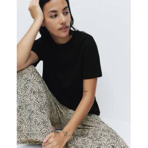 Marks & Spencer Пижамна сет от чист памук с печат Marks & Spencer черна Marks & Spencer | Cheren | ЖЕНИ | S