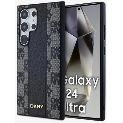 DKNY PU Кожен Карирен Модел Magsafe Заден калъф за Samsung Galaxy S24 Ultra Черен DKNY | Lilav | ЖЕНИ | UNI