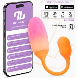 INTOYOU App Series NexEgg Vibrating Egg Double Silicone Layer App Orange-Pink