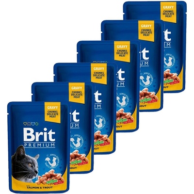 Brit Капсула BRIT Premium Cat Сьомга и Пъстърва 6 x 100 г