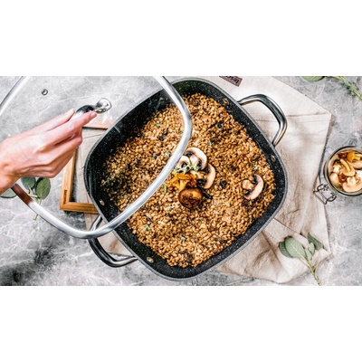 Tescoma pánev hluboká čtvercová PRESIDENT Stone s poklicí 28 x 28 cm