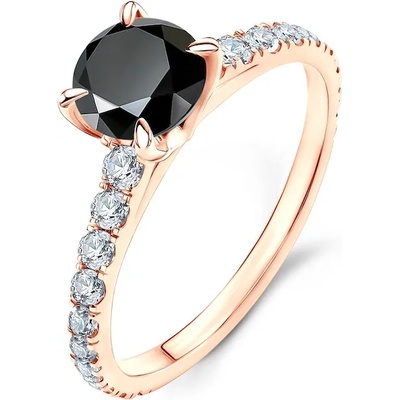 SAVICKI Годежен пръстен Share Your Love: розово злато, черен диамант