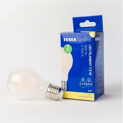 Tesla LED žiarovka FILAMENT RETRO BULB E27, 7,2 W, 230 V, 806 lm, 25000 h, 2700 K teplá biela, 360 st