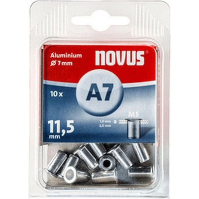 Novus Гайка нит алуминиева Novus - ф 7 mm, М5х11.5 mm, A7, 10 бр (106442500)