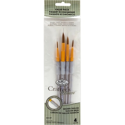 Royal Langnickel Malířské štětce 4ks ,, Brown Taklon Round " 3,5,7,10 -