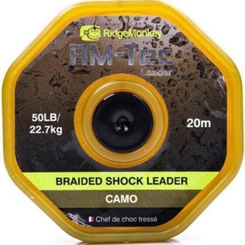 RidgeMonkey šnúra Braided Shockleader 20m 50lb Camo