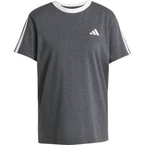 adidas Дамска тениска Adidas Essentials 3 Stripe T-Shirt Womens - Charcoal Grey